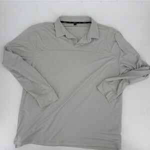 Public Rec Go-To Polo Long Sleeve Shirt Mens XXL Light Gray Performance Travel